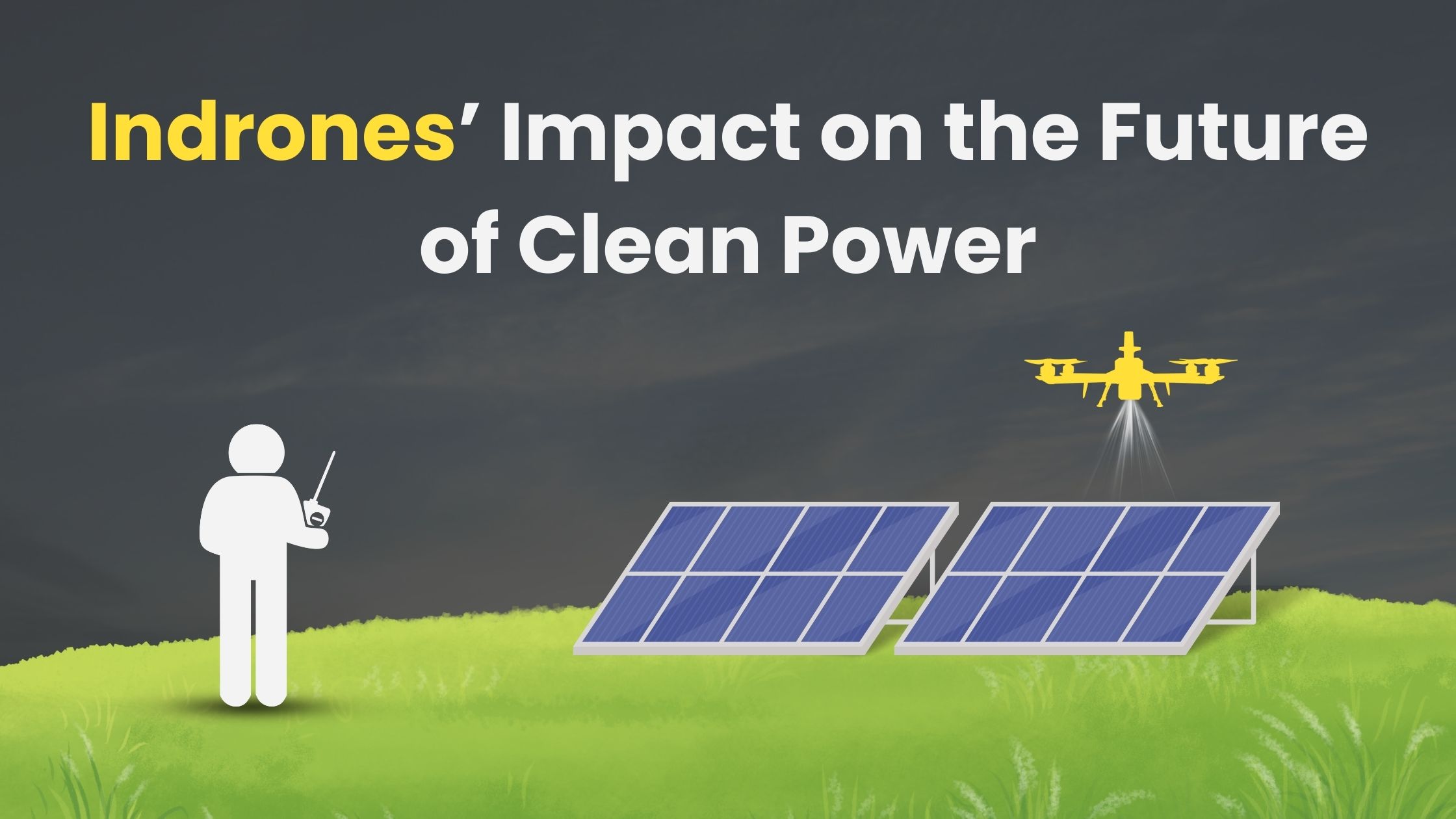 Image containing the blog title “Indrones’ impact on the future of clean power​”