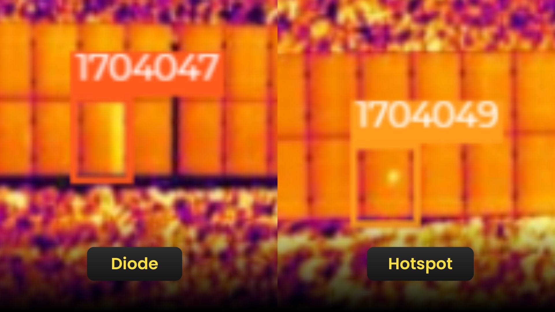 The image showcases the defects identified through thermal imagery